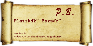 Platzkó Bazsó névjegykártya